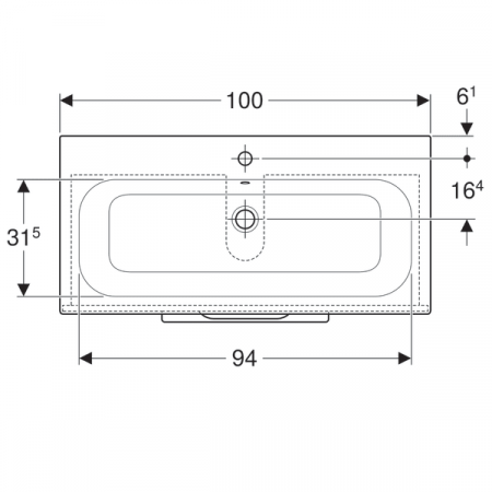 MOBILIER 100 CM SELNOVA SQUARE CU LAVOAR, DOUA SERTARE,NUC AMERICAN HICKORY DESCHIS [1]