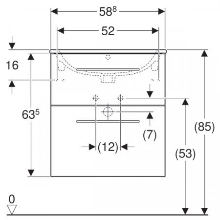 MOBILIER 60 CM SELNOVA SQUARE CU LAVOAR, DOUA SERTARE,ALB [2]
