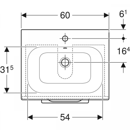 MOBILIER 60 CM SELNOVA SQUARE CU LAVOAR, DOUA SERTARE,LAVA [1]