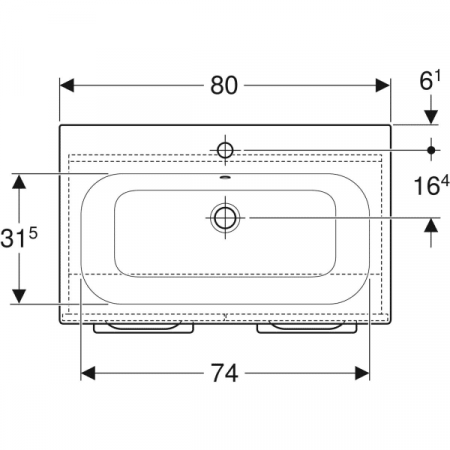 SET LAVOAR CU MARGINE INGUSTA SI MOBILIER SELNOVA SQUARE CU 2 USI 80  ALB [1]