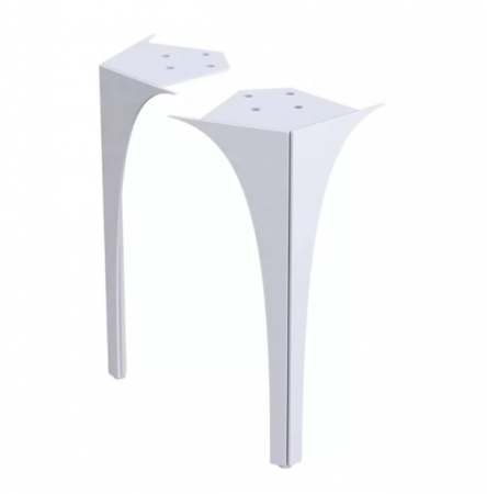 Dulapuri baza si blaturi lavoar - SET PICIOARE FATA COLOANA LOUIS (2 BUC), 27.5 CM, ALB LUCIOS