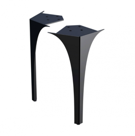 Dulapuri baza si blaturi lavoar - SET PICIOARE FATA COLOANA LOUIS (2 BUC), 27.5 CM, NEGRU LUCIOS