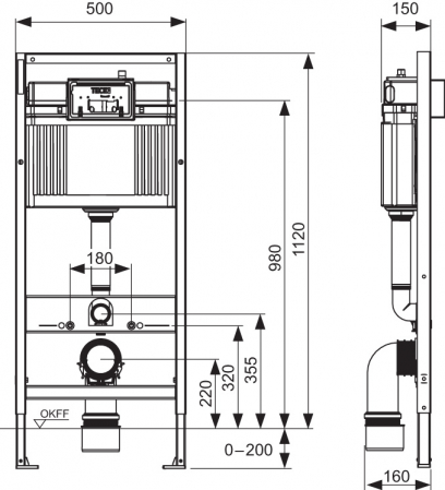 MODUL WC TECEbase CU REZERVOR BASE, INCLUDE CLAPETA TECEnow CROM LUCIOS, IZOLATIE FONICA SI SISTEM DE FIXARE [1]