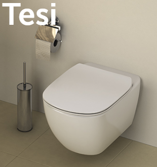 Seturi vase wc - Set Tesi Aquablade vas de wc suspendat alb T007901+capac softclose  T352701