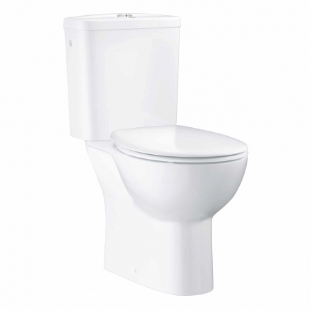 Seturi vase wc - SET VAS WC BAU CERAMIC RIMLESS EVACUARE LATERALA CU REZERVOR ALIMENTARE LATERALA SI CAPAC SOFT-CLOSE