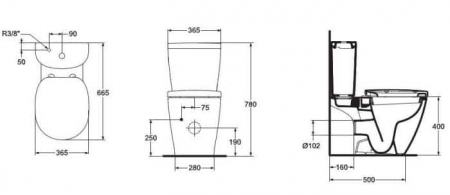 SET VAS WC CONNECT, REZERVOR ARC CU ALIMENTARE LATERALA SI CAPAC WC [2]