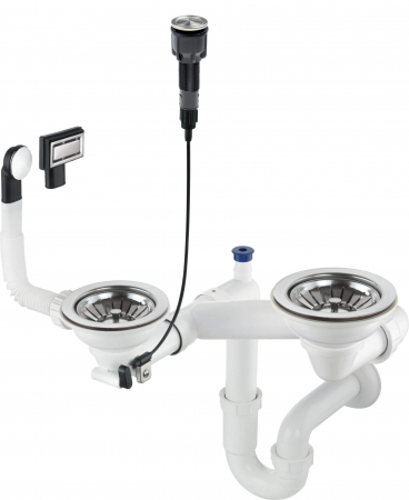 Sifoane pentru chiuvete bucatarie - Sifon pentru chiuveta din granit, 1,5- și 2-cuve - Space-Saver