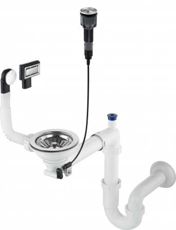 Sifoane pentru chiuvete bucatarie - Sifon pentru chiuveta din granit, 1-cuvă - Space-Saver, Deante, ,oțel