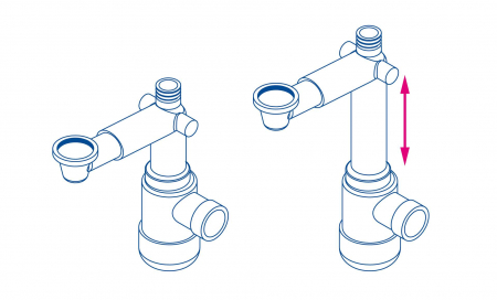 Sifon pentru lavoar, telescopic, Deante, ,WHITE [2]