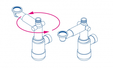 Sifon pentru lavoar, telescopic, Deante, ,WHITE [1]