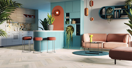 Parchet Triplustratificat - chet triplustratificat, Barlinek, Stejar Cappuccino Herringbone 180