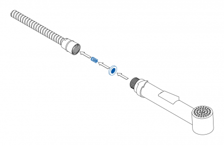 Supapă de retur, pentru furtunuri de duș, Deante, ,Alb [1]