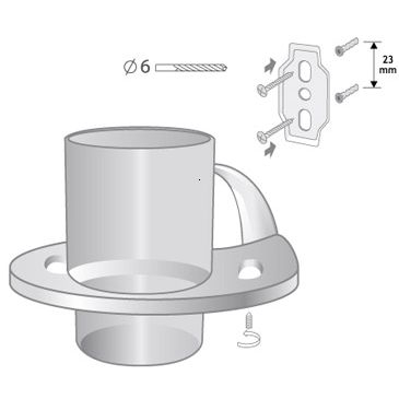 PAHAR CU SUPORT ONTARIO PERIUTE STICLA CROM [1]