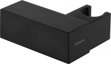 Baie - Suport de perete, pentru dușurile de mână, alamă, Deante, Square,Negru