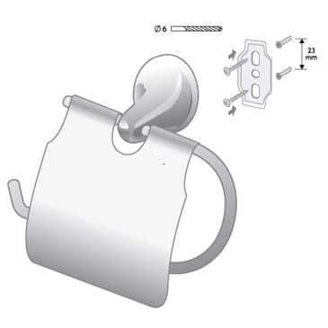 SUPORT HARTIE IGIENICA ONTARIO CU APARATOARE CROM [1]