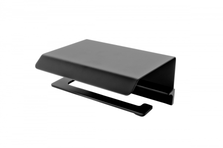 Suport hartie igienica - SUPORT HARTIE IGIENICA CU POLITA PIAZZA, NEGRU