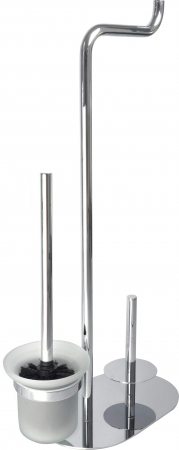 Perii WC - Suport hârtie igienică stativ - 3-funcții, Deante, Silia,Cromat