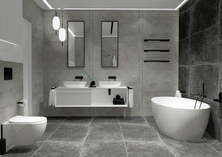 Agățătoare cu montare pe perete, pentru prosoape - 60 cm, Deante, Mokko,Negru [5]