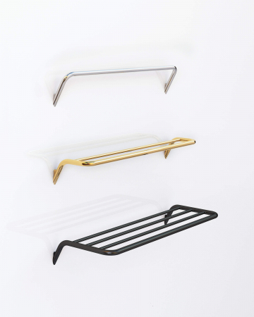 Suport pentru prosoape, dublu - montare pe perete, Deante, Silia,auriuiu [3]