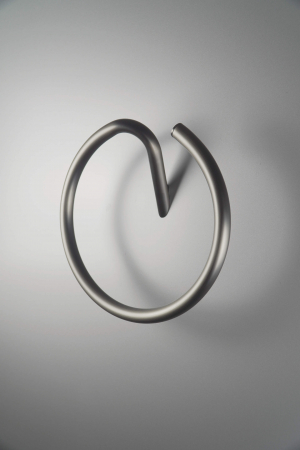 Suport pentru prosoape, montare pe perete - rotund, Deante, Silia,Titanium [2]