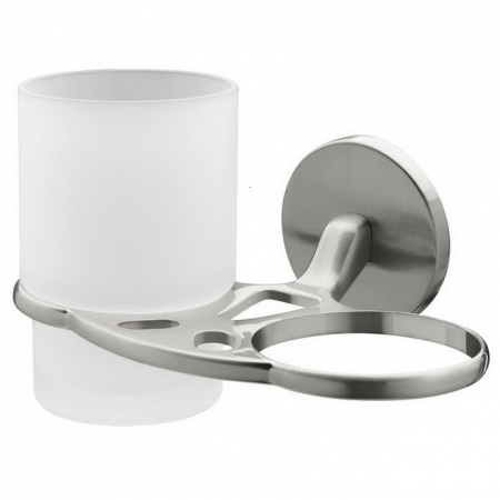 Suport periute dinti - PAHAR CU SUPORT VIRGINIA FEST DUBLU STICLA NICHEL