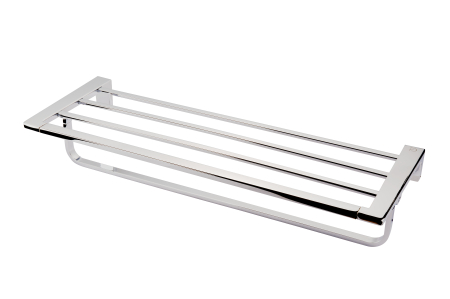 Accesorii de baie - Suport prosoape cu portprosop bara Piazza 600 mm, crom