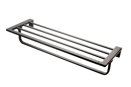 Accesorii de baie - Suport prosoape cu portprosop bara Piazza 600 mm, negru
