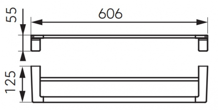 SUPORT PROSOP DUBLU PIAZZA 600 MM, NEGRU [1]