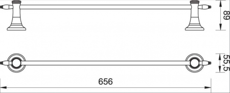 SUPORT PROSOP SIMPLU LACRIMA 600 MM, BRONZ [1]