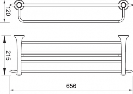 SUPORT PROSOAPE CU BARA PROSOP LACRIMA 600 MM, BRONZ [1]