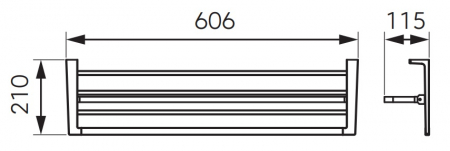 SUPORT PROSOAPE CU BARA PROSOP PIAZZA 600 MM, NEGRU [1]