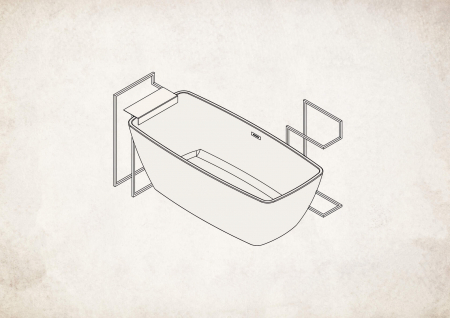 Umeraș de podea, cu raft [2]