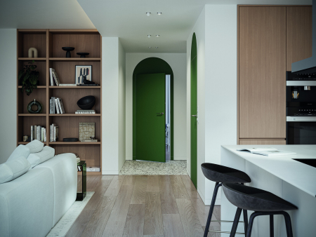 Usa filomuro Porta Doors Hide cu  falt  ascuns(deschidere in interior)-3 balamale 3D ,usa cu miez din pal perforat [6]