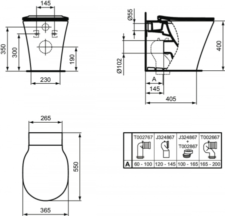 VAS WC CONNECT AIR F/S STATIV BTW PENTRU REZERVOR INCASTRAT AQUABLADE [2]