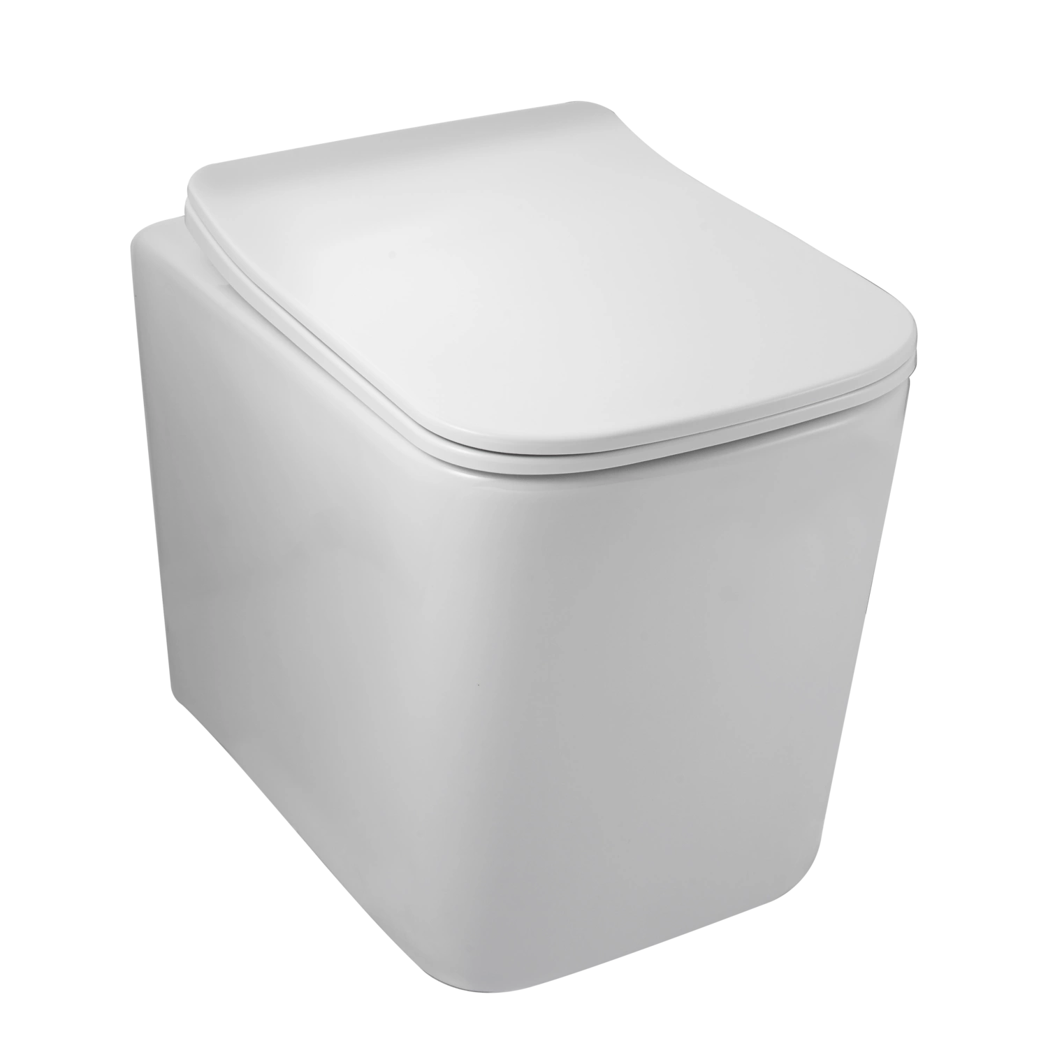 Vas WC suspendat Balneo Luga Rimless alb, fără ramă, cu capac cu închidere lentă din duroplast [1]