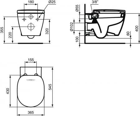 VAS WC CONNECT SUSPENDAT CU FUNCTIE DE BIDEU [1]