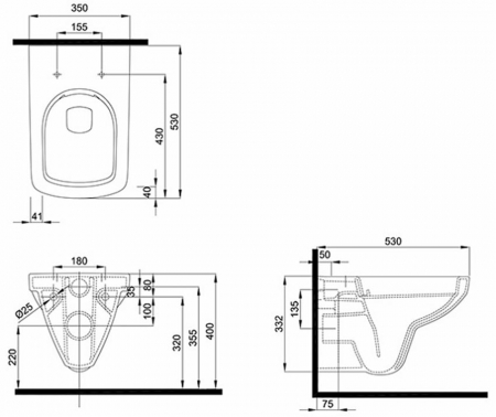 VAS WC NOVA PRO SUSPENDAT RIMFREE 53 CM RECTANGULAR [1]