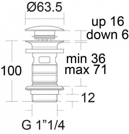 VENTIL PUSH-OPEN SILK BLACK PENTRU LAVOARE CU PREAPLIN [1]