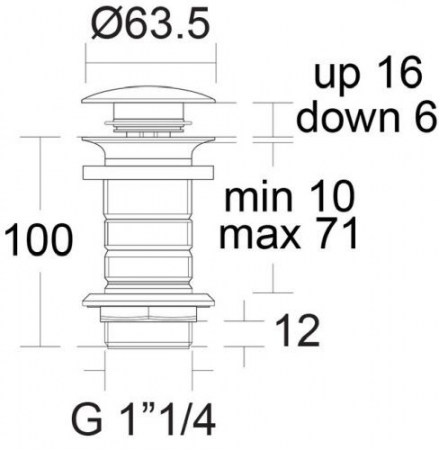 VENTIL PUSH-OPEN SILK BLACK PENTRU LAVOARE FARA PREAPLIN [1]