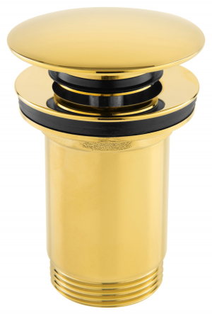 Sifoane, racorduri si ventile - VENTIL LAVOAR CLICK-CLACK KLEOME FARA PREAPLIN, 1 1/4 ALAMA, AURIU LUCIOS