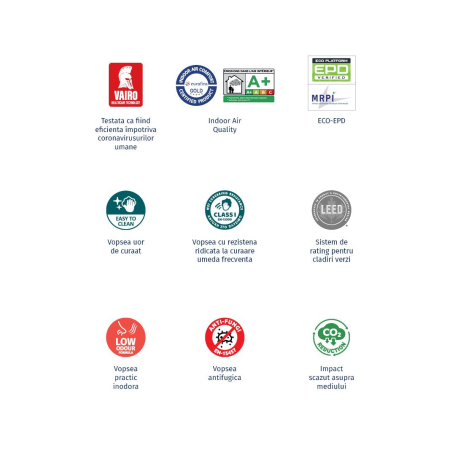 Vopsea ultra lavabilă premium, antivirală, VITEX with VAIRO, albă, 750ml [1]