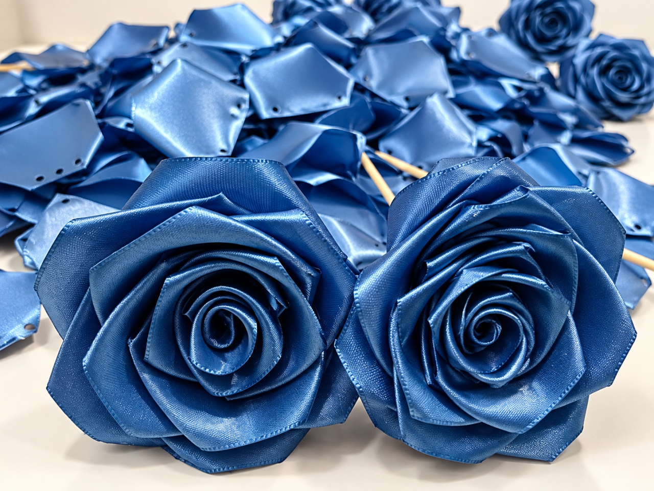 Petale din satin pentru trandafiri handmade [3]