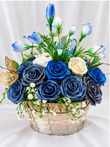 Coș floral elegant,,Blue Harmony," [1]