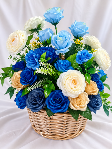 Aranjamente florale din satin - Coșul de Safir