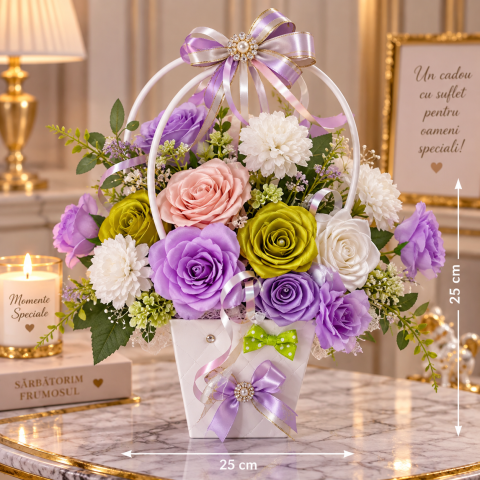 Aranjamente florale din satin - Lavande Royale