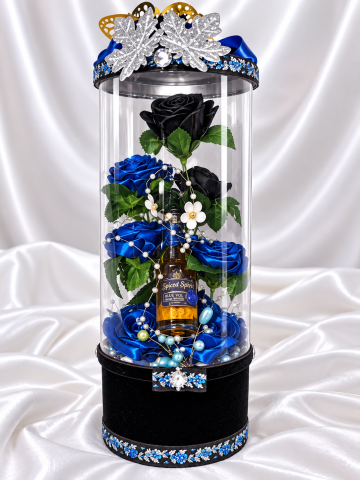 Aranjamente florale din satin - Noapte de Safir