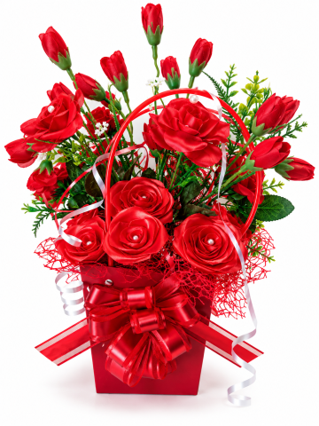 Aranjamente florale din satin - Pasiune de Rubin