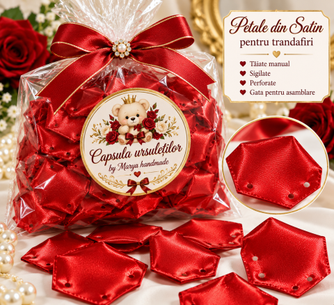 Petale de satin pentru trandafiri - Petale din satin pentru trandafiri handmade