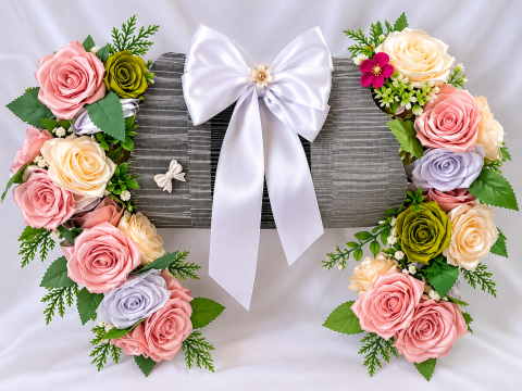 Aranjamente florale din satin - Poșeta Perla