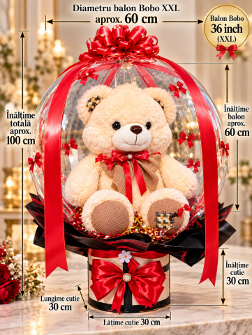 Baloane bobo - Balon Bobo XXL cu Ursuleț – Cadou Personalizat Premium